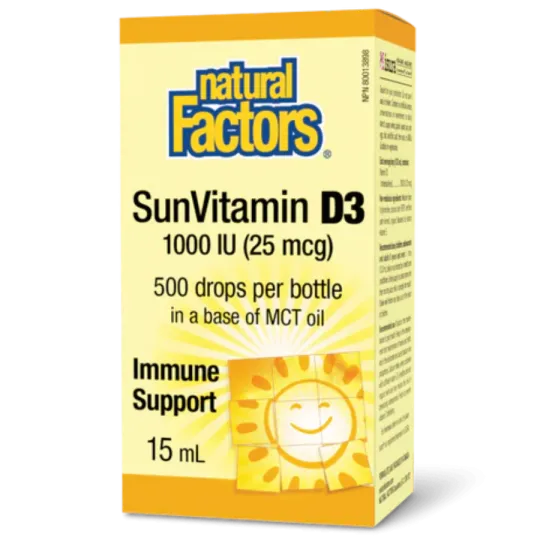 Natural Factors 내추럴 팩터스 SunVitamin D3 Drops 1000 IU, 15mL | 매일 업데이트되는 특가 상품 | VITASHOP