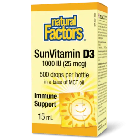 Natural Factors SunVitamin D3 Drops 1000 IU, 15 mL | 每天不同折扣, 全网最低价格 | 种类齐全的保健品店铺 VITASHOP, 只有你想不到, 没有你买不到 !