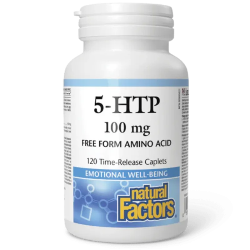 Natural Factors 내추럴 팩터스 5-HTP 100 mg, 120 시간 방출 캐플릿 | 매일 업데이트되는 특가 상품 | VITASHOP