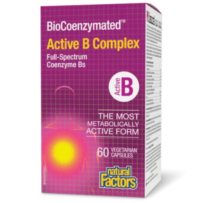 Natural Factors 내추럴 팩터스 BioCoenzymated Active B Complex, 60 식물성 캡슐 | 매일 업데이트되는 특가 상품 | VITASHOP