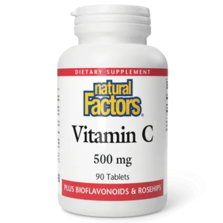 Natural Factors 내추럴 팩터스 비타민 C 플러스 바이오플라보노이드 & 로즈힙 500mg, 90정 | 매일 업데이트되는 특가 상품 | VITASHOP