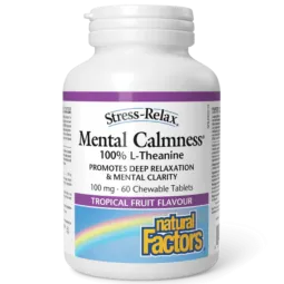 Natural Factors Stress-Relax Mental Calmness 100 mg, 60 Chewable Tablets | Unbeatable Prices, Daily Deals | VITASHOP