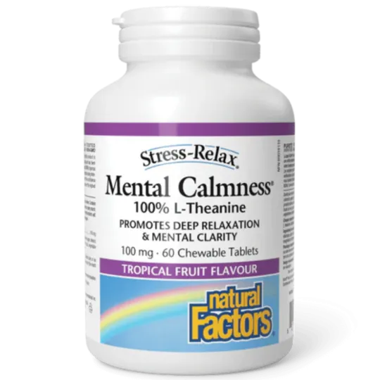 Natural Factors Stress-Relax Mental Calmness 100 mg, 60 Chewable Tablets | Unbeatable Prices, Daily Deals | VITASHOP