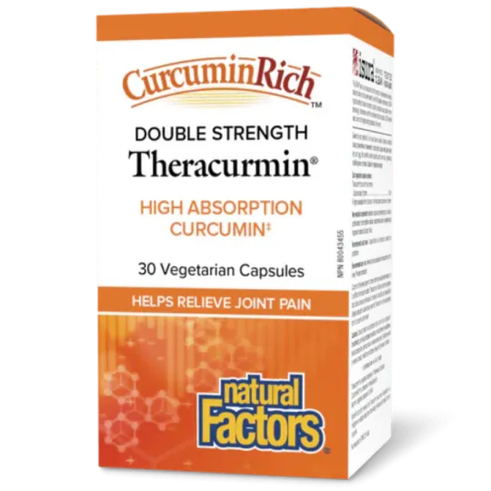 Natural Factors 내추럴 팩터스 CurcuminRich Theracurmin 이중 강도, 식물성 캡슐 30정 | 매일 업데이트되는 특가 상품 | VITASHOP