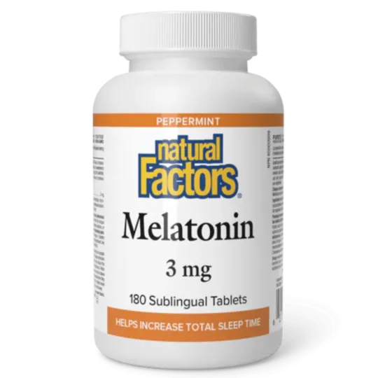 Natural Factors 내추럴 팩터스 멜라토닌 3 mg 페퍼민트, 180 설하 정제 | 매일 업데이트되는 특가 상품 | VITASHOP