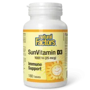 Natural Factors SunVitamin D3 1000 IU, 180 Tablets | Unbeatable Prices, Daily Deals | VITASHOP
