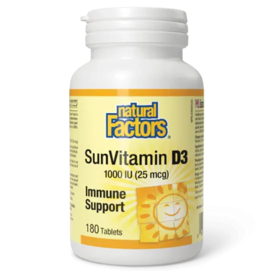 Natural Factors SunVitamin D3 1000 IU, 180 Tablets | Unbeatable Prices, Daily Deals | VITASHOP