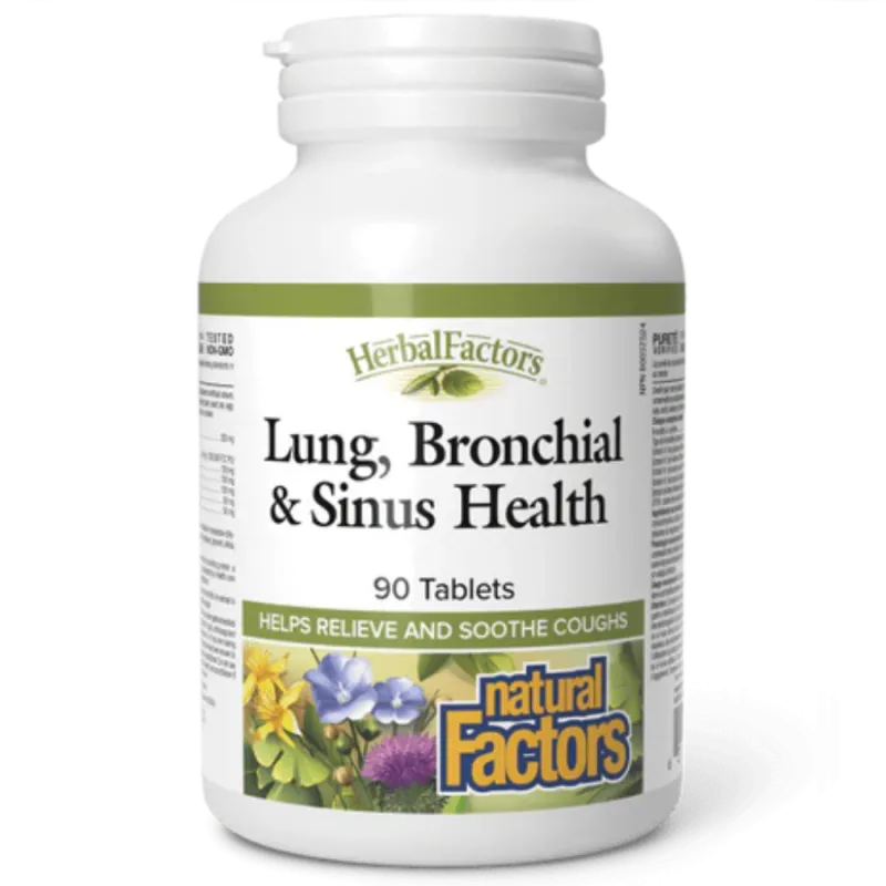 Natural Factors 내추럴 팩터스 HerbalFactors 폐, 기관지 및 부비동 건강, 90정 | 매일 업데이트되는 특가 상품 | VITASHOP