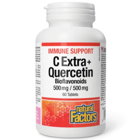 Natural Factors C Extra + Quercetin Bioflavonoids 500 mg / 500 mg, 60 Tablets | Unbeatable Prices, Daily Deals | VITASHOP