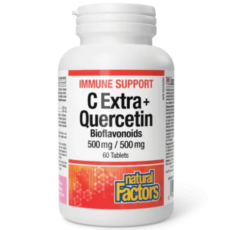 Natural Factors C Extra + Quercetin Bioflavonoids 500 mg / 500 mg, 60 Tablets | Unbeatable Prices, Daily Deals | VITASHOP