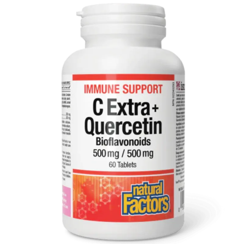 Natural Factors C Extra + Quercetin Bioflavonoids 500 mg / 500 mg, 60 Tablets | Unbeatable Prices, Daily Deals | VITASHOP