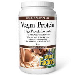 Natural Factors Vegan Protein High Protein Formula Double Chocolate Flavor, 1 kg | Unbeatable Prices, Daily Deals | VITASHOP