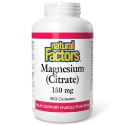 Natural Factors Magnesium Citrate 150 mg, 360 Capsules | 每天不同折扣, 全网最低价格 | 种类齐全的保健品店铺 VITASHOP, 只有你想不到, 没有你买不到 !
