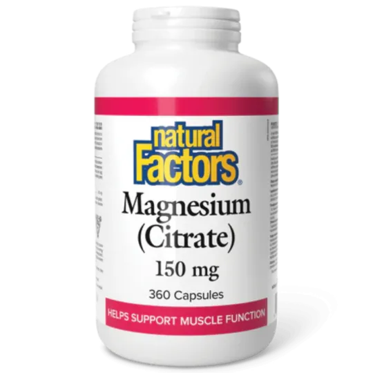 Natural Factors Magnesium Citrate 150 mg, 360 Capsules | Unbeatable Prices, Daily Deals | VITASHOP