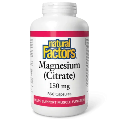 Natural Factors Magnesium Citrate 150 mg, 360 Capsules | Unbeatable Prices, Daily Deals | VITASHOP