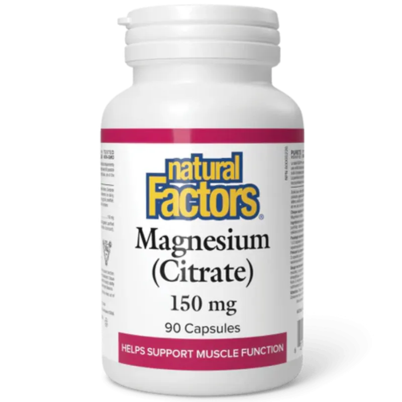 Natural Factors Magnesium Citrate 150 mg, 90 Capsules | 每天不同折扣, 全网最低价格 | 种类齐全的保健品店铺 VITASHOP, 只有你想不到, 没有你买不到 !