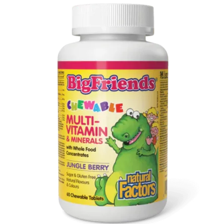 Big Friends Multivitamines et minéraux à croquer, Jungle Berry, 60 comprimés à croquer | Safest & Easiest Shopping Vitamins Onli