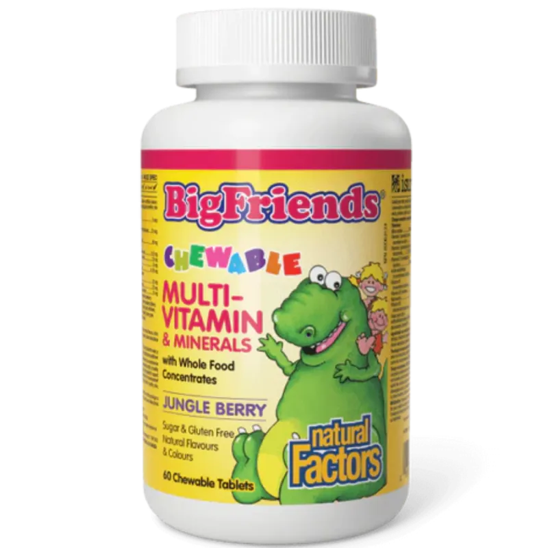 Natural Factors Big Friends Chewable Multivitamin & Minerals, Jungle Berry, 60 Chewable Tablets | Unbeatable Prices, Daily Deals