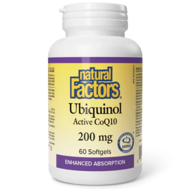 Natural Factors 내추럴 팩터스 Ubiquinol Active CoQ10 200 MG, 60 소프트젤 | 매일 업데이트되는 특가 상품 | VITASHOP