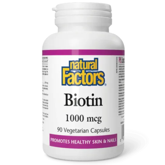 Natural Factors Biotin 1000 mcg, 90 Vegetarian Capsules | Unbeatable Prices, Daily Deals | VITASHOP