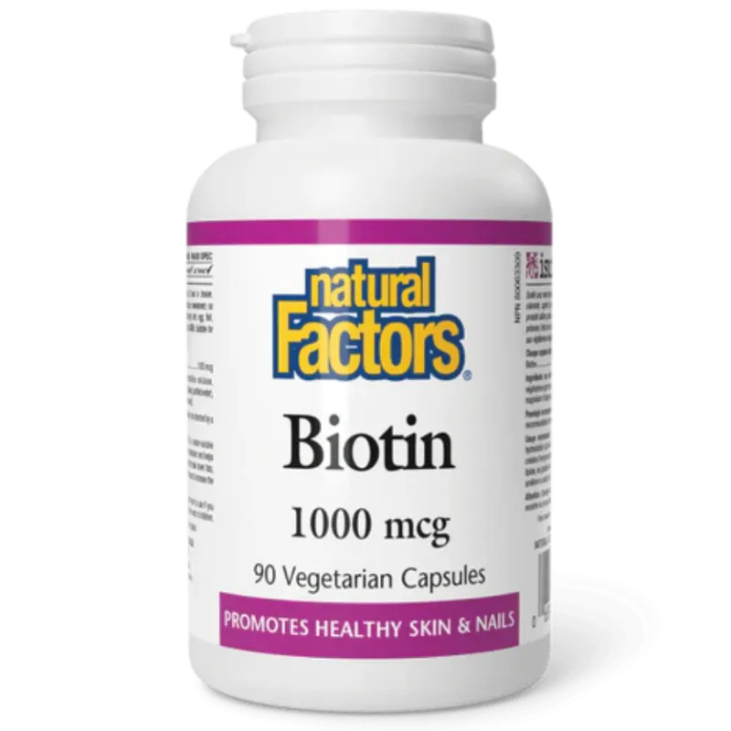 Natural Factors Biotin 1000 mcg, 90 Vegetarian Capsules | Unbeatable Prices, Daily Deals | VITASHOP