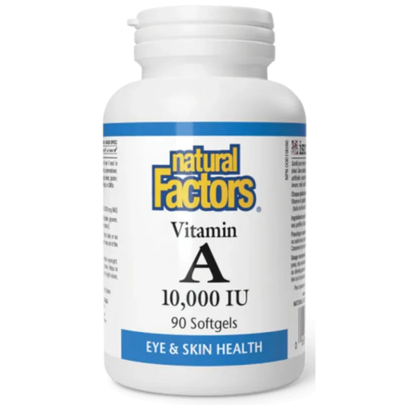 Natural Factors Vitamin A 10000 IU, 90 Softgels | Unbeatable Prices, Daily Deals | VITASHOP