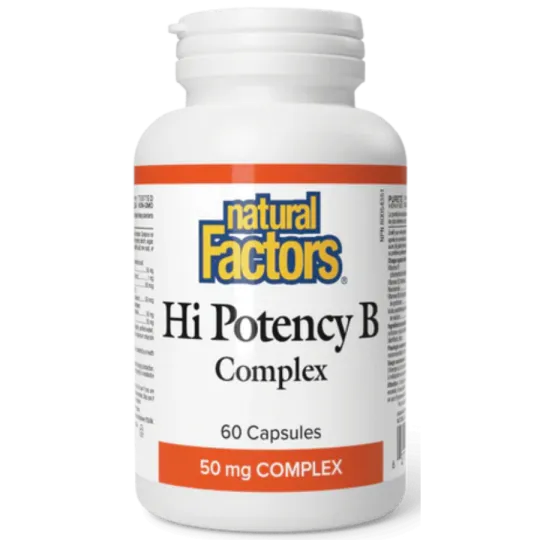 Natural Factors Hi Potency B Complex 50 mg, 60 Capsules | Unbeatable Prices, Daily Deals | VITASHOP