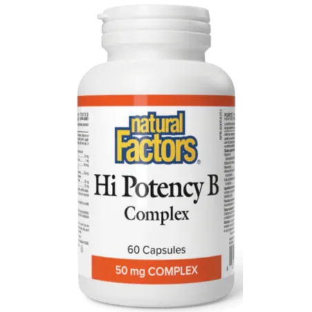Natural Factors Hi Potency B Complex 50 mg, 60 Capsules | Unbeatable Prices, Daily Deals | VITASHOP