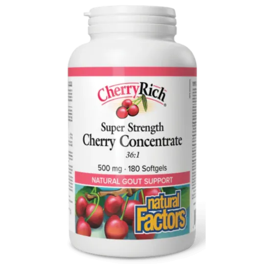 Natural Factors 내추럴 팩터스 CherryRich 초강력 체리 농축액 500mg, 소프트젤 180정 | 매일 업데이트되는 특가 상품 | VITASHOP