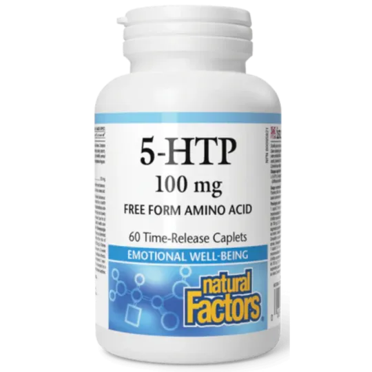 Natural Factors 5-HTP 100 mg, 60 Time-Release Caplets | Unbeatable Prices, Daily Deals | VITASHOP