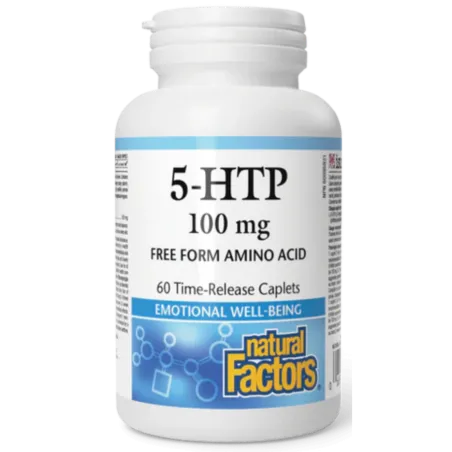 Natural Factors 5-HTP 100 mg, 60 Time-Release Caplets | Unbeatable Prices, Daily Deals | VITASHOP