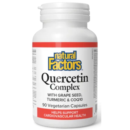 Natural Factors Quercetin Complex with Grape Seed, Turmeric & CoQ10, 90 Vegetarian Capsules | 每天不同折扣, 全网最低价格 | 种类齐全的保健品店铺 VITASH
