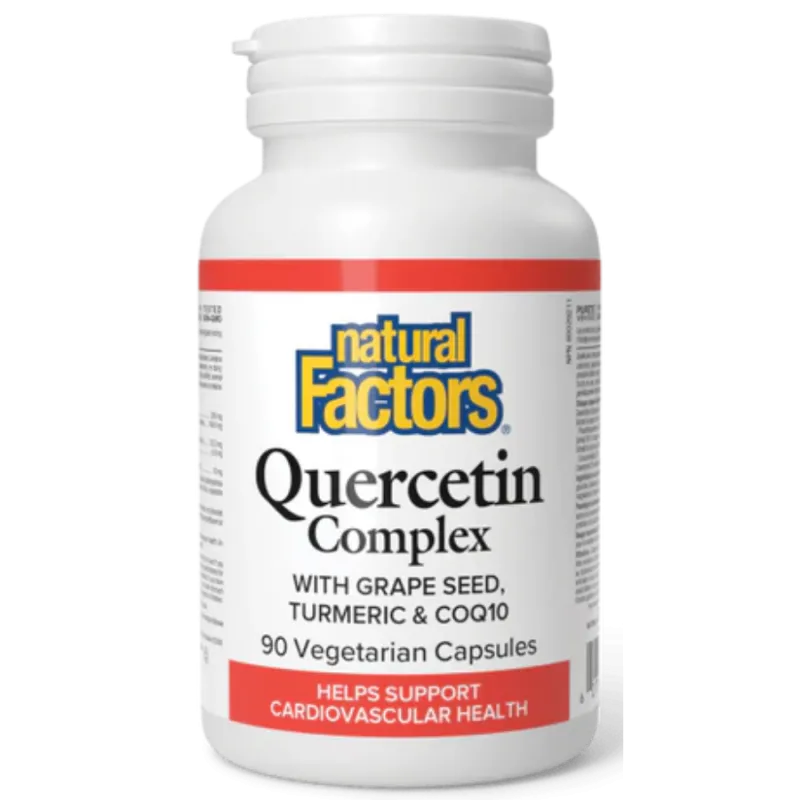 Complexe de quercétine avec pépins de raisin, curcuma et CoQ10, 90 capsules végétariennes | Safest & Easiest Shopping Vitamins O