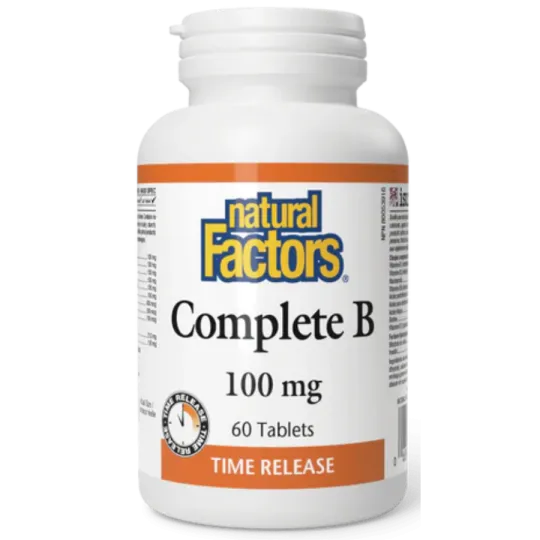Natural Factors Complete B 100 mg Timed Release, 60 Tablets | 每天不同折扣, 全网最低价格 | 种类齐全的保健品店铺 VITASHOP, 只有你想不到, 没有你买不到 !