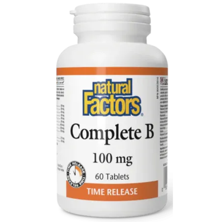 Natural Factors 내추럴 팩터스 컴플리트 B 100mg 시간 제한 방출, 60정 | 매일 업데이트되는 특가 상품 | VITASHOP