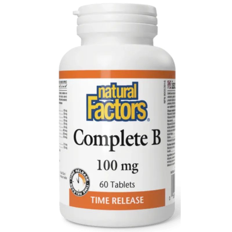 Natural Factors Complete B 100 mg Timed Release, 60 Tablets | 每天不同折扣, 全网最低价格 | 种类齐全的保健品店铺 VITASHOP, 只有你想不到, 没有你买不到 !