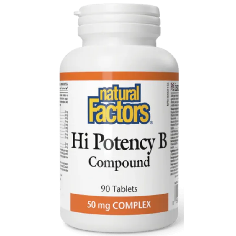Natural Factors 내추럴 팩터스 하이 포텐시 B 화합물 50mg, 90정 | 매일 업데이트되는 특가 상품 | VITASHOP