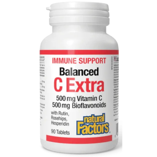 Natural Factors Balanced C Extra with Rutin, Rosehips, Hesperidin 500 mg / 500 mg, 90 Tablets | Unbeatable Prices, Daily Deals |