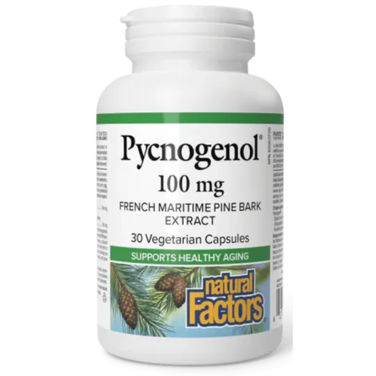 Natural Factors Pycnogenol 100 mg, 30 Vegetarian Capsules | Unbeatable Prices, Daily Deals | VITASHOP