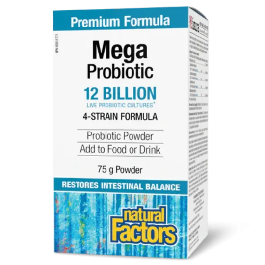 Natural Factors Mega Probiotic 12 Billion Live Probiotic Cultures, 75 g | 每天不同折扣, 全网最低价格 | 种类齐全的保健品店铺 VITASHOP, 只有你想不到, 没有你买不到 !