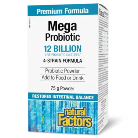 Natural Factors Mega Probiotic 12 Billion Live Probiotic Cultures, 75 g | 每天不同折扣, 全网最低价格 | 种类齐全的保健品店铺 VITASHOP, 只有你想不到, 没有你买不到 !