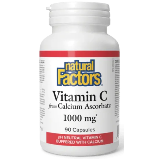 Natural Factors 내추럴 팩터스 비타민 C 칼슘 아스코르베이트 1000 mg, 90 캡슐 | 매일 업데이트되는 특가 상품 | VITASHOP