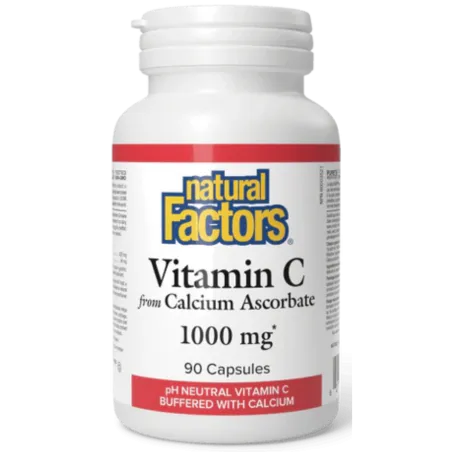Natural Factors Vitamin C Calcium Ascorbate 1000 mg, 90 Capsules | Unbeatable Prices, Daily Deals | VITASHOP