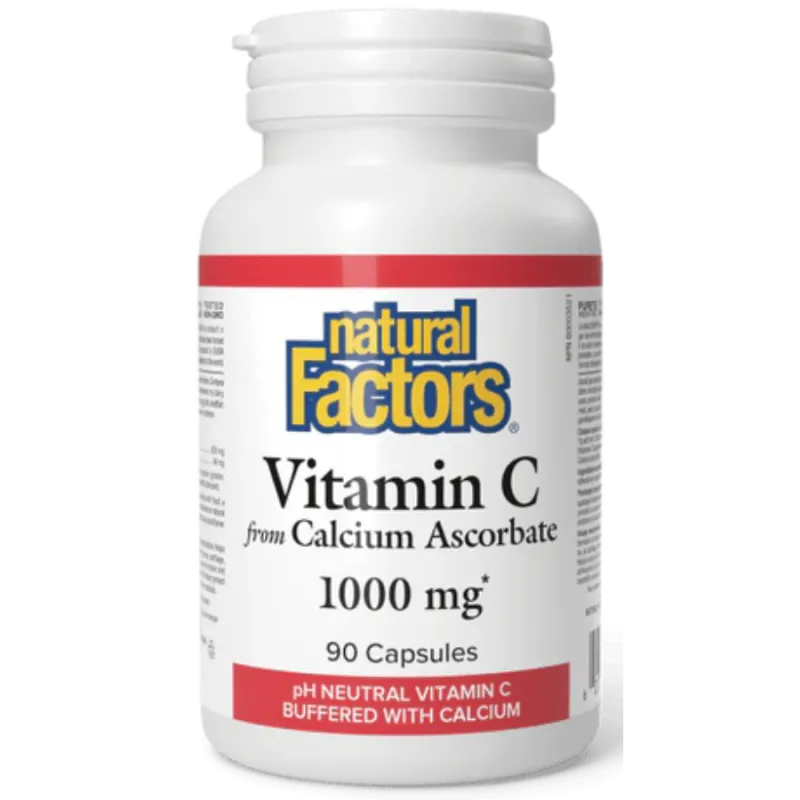 Natural Factors Vitamin C Calcium Ascorbate 1000 mg, 90 Capsules | Unbeatable Prices, Daily Deals | VITASHOP