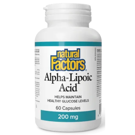 Natural Factors 내추럴 팩터스 알파 리포산 200 mg, 60 캡슐 | 매일 업데이트되는 특가 상품 | VITASHOP