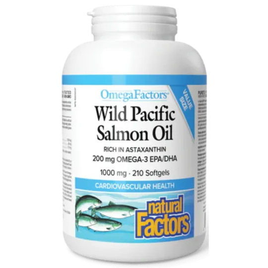 Natural Factors OmegaFactors Wild Pacific Salmon Oil 1000 mg, 210 Softgels | 每天不同折扣, 全网最低价格 | 种类齐全的保健品店铺 VITASHOP, 只有你想不到, 没有你买不