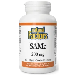 Natural Factors SAMe 200 mg, 60 Enteric Coated Tablets | 每天不同折扣, 全网最低价格 | 种类齐全的保健品店铺 VITASHOP, 只有你想不到, 没有你买不到 !