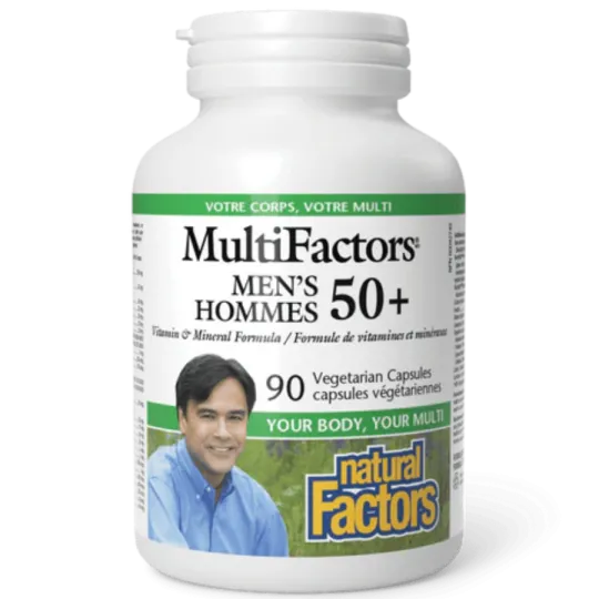 MultiFactors 50+ pour hommes, 90 capsules végétariennes | Safest & Easiest Shopping Vitamins Online | VITASHOP