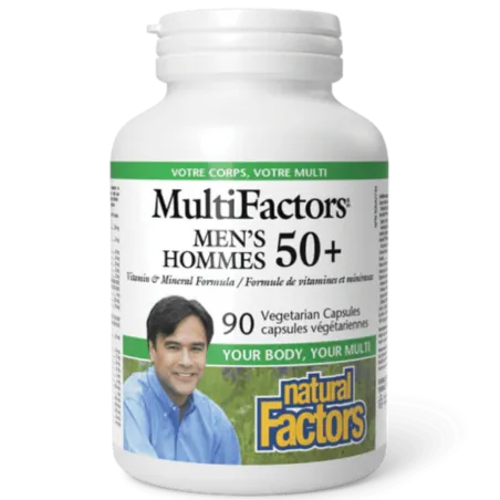 Natural Factors 내추럴 팩터스 남성용 50+ 멀티팩터, 식물성 캡슐 90정 | 매일 업데이트되는 특가 상품 | VITASHOP
