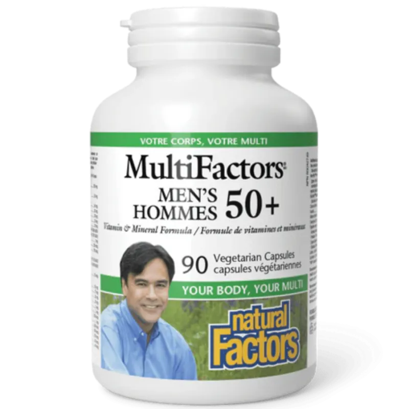 Natural Factors 내추럴 팩터스 남성용 50+ 멀티팩터, 식물성 캡슐 90정 | 매일 업데이트되는 특가 상품 | VITASHOP